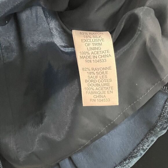 Nanett Lepore Jacket Women’s 4 Velvet Turquoise Blue Beaded Lace Up Goth Fairy - Picture 5 of 8